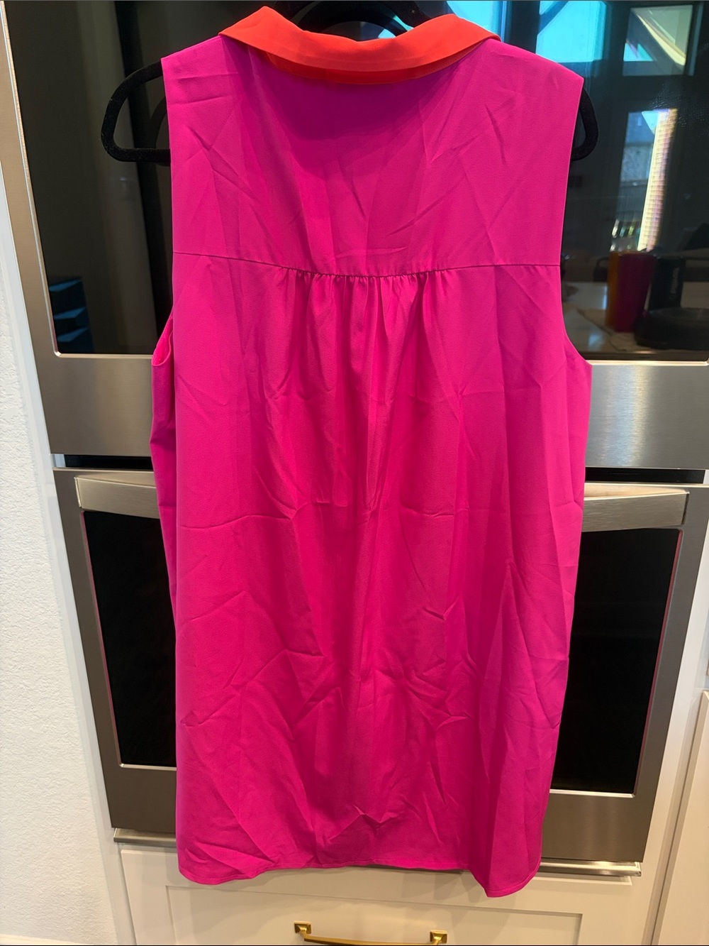 SSYS Sleeveless Hot Pink Mini Dress with Orange Trim - Picture 2 of 2